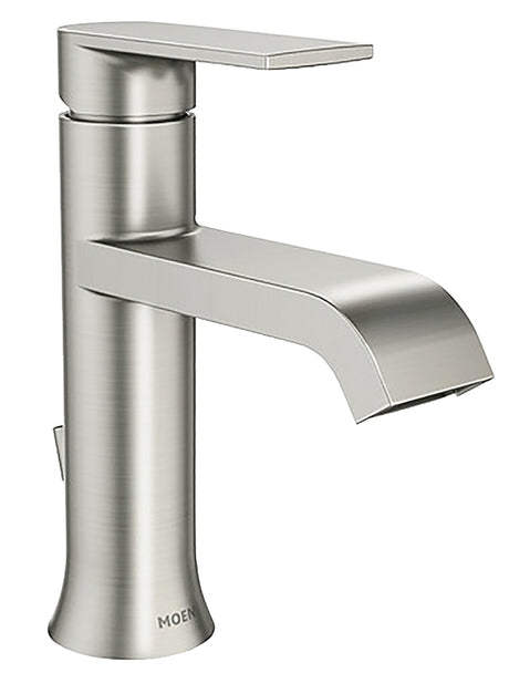 Moen Genta Series WS84760SRN Bathroom Faucet, 1.2 gpm, 1-Handle, Metal, Spot Resist Brushed Nickel, Lever Handle