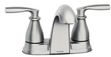 Moen Hilliard 84532SRN Series Bathroom Faucet, Low Arc Spout, Brushed Nickel, 1/4 to 1-3/16 in Plate Size, 4-11/16 in