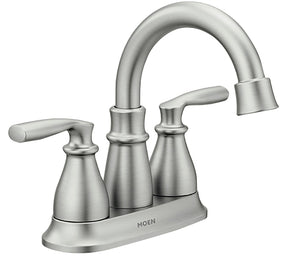Moen Hilliard Series 84537SRN Bathroom Faucet, 1.2 gpm, 2 -Faucet Handle, 3 -Faucet Hole, Brass/Metal, Brushed Nickel
