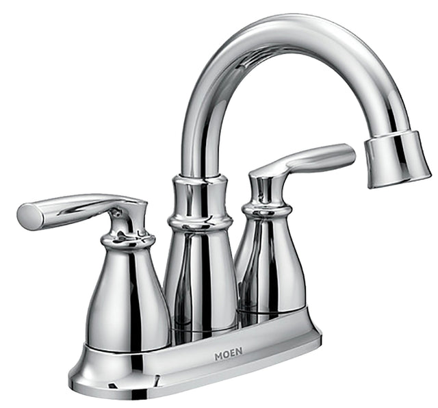Moen Hilliard Series 84537 Bathroom Faucet, 1.2 gpm, 2 -Faucet Handle, 3 -Faucet Hole, Metal, Chrome-Plated