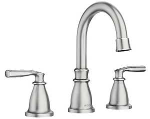 Moen Hilliard 84539SRN Series Bathroom Faucet, High Arc Spout, Brushed Nickel, 1-1/4 in Plate Size, 5 in, 1.2 gpm, Metal