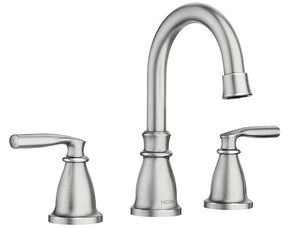 Moen Hilliard Series 84539SRN Bathroom Faucet, 1.2 gpm, 2-Faucet Handle, 3-Faucet Hole, Metal, Brushed Nickel