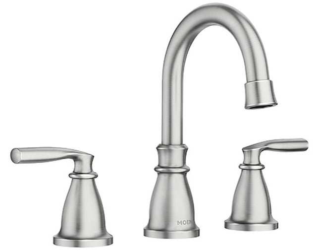 Moen Hilliard Series 84539SRN Bathroom Faucet, 1.2 gpm, 2-Faucet Handle, 3-Faucet Hole, Metal, Brushed Nickel
