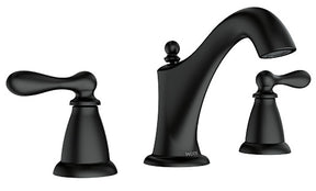 Moen Caldwell Series WS84440BL High-Arc Bathroom Faucet, 1.2 gpm, 2-Faucet Handle, 3-Faucet Hole, Metal, Matte Black