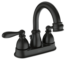 Moen Caldwell Series WS84667BL High-Arc Bathroom Faucet, 1.2 gpm, 2-Faucet Handle, 3-Faucet Hole, Metal, Matte Black