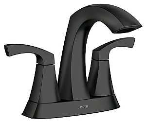 Moen 84506 Lindor Series 84506BL Bathroom Faucet, 1.2 gpm, 2-Handle, 3-Faucet Hole, Stainless Steel, Matte