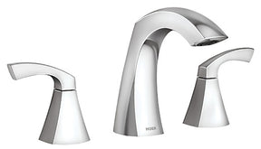 Moen Lindor Series 84504 Widespread Bathroom Faucet, 1.2 gpm, 2-Faucet Handle, 3-Faucet Hole, Metal, Chrome