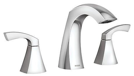 Moen Lindor Series 84504 Widespread Bathroom Faucet, 1.2 gpm, 2-Faucet Handle, 3-Faucet Hole, Metal, Chrome
