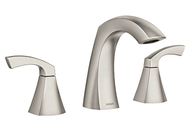 Moen 84504SRN Bathroom Faucet, 1.2 gpm, 2-Faucet Handle, 3-Faucet Hole, Spot Resistant Brushed Nickel, Lever Handle