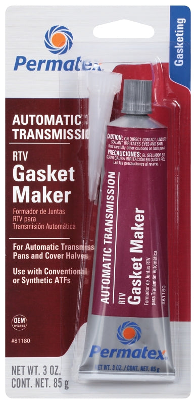 Permatex 81180 Gasket Maker, Black, 3 oz Tube, Paste, Mild