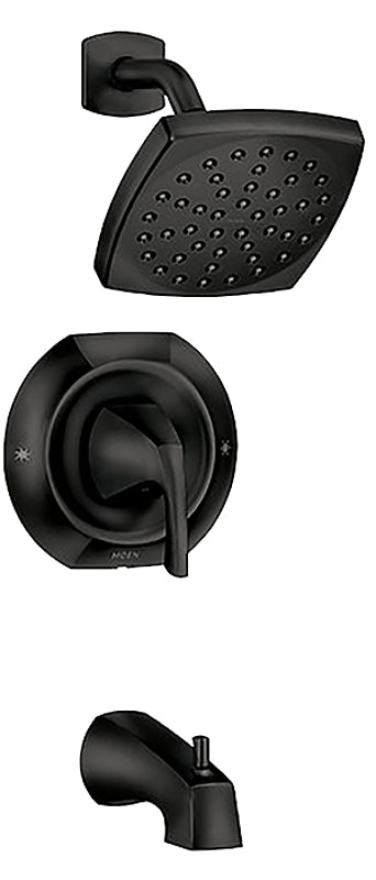 Moen Lindor Series 82504BL Posi-Temp Tub/Shower, Standard Showerhead, 1.75 gpm Showerhead, 1-Spray Setting, 1-Handle