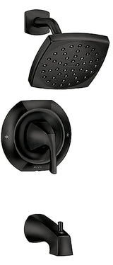 Moen Lindor 82504BL Posi-Temp Tub/Shower, Standard Showerhead, 1.75 gpm Showerhead, Diverter Tub Spout, 1-Handle