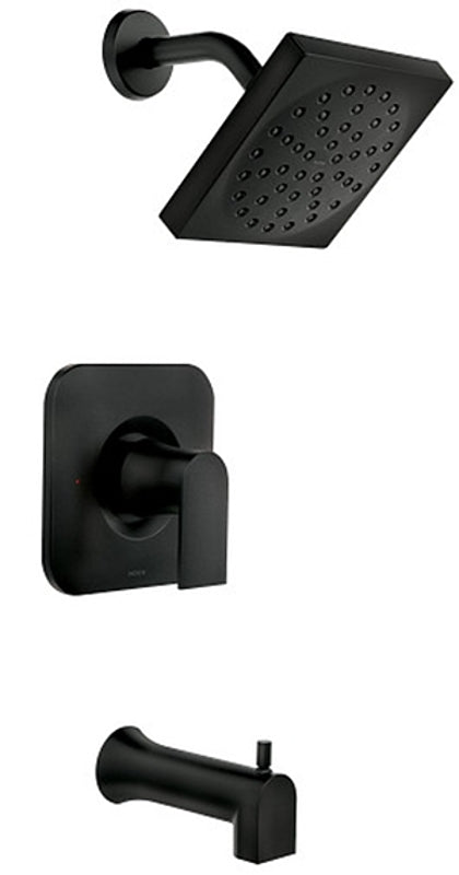 Moen 82760BL Tub/Shower, Rain Shower Showerhead, 1.75 gpm Showerhead, 1-Spray Setting, Diverter Tub Spout, 1-Handle