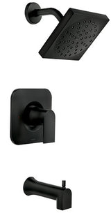 Moen 82760BL Tub/Shower, Rain Shower Showerhead, 1.75 gpm Showerhead, 1 Spray Settings, Diverter Tub Spout, Metal