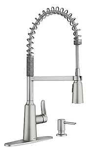 Moen Edwyn Series 87807SRS Pull-Down Kitchen Faucet, 1.5 gpm, 1-Handle, 1-Faucet Hole, Metal, Lever Handle