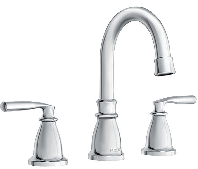 Moen Hilliard Series 84539 Bathroom Faucet, 1.2 gpm, 2 -Faucet Handle, 3 -Faucet Hole, Brass/Metal, Chrome-Plated