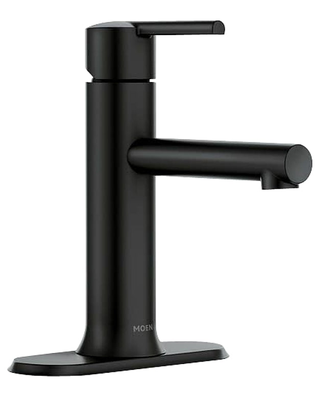 Moen 84770BL Bathroom Faucet, 1.2 gpm, 1-Handle, 1, 3-Faucet Hole, Metal, Matte Black, 4 in Faucet Centers