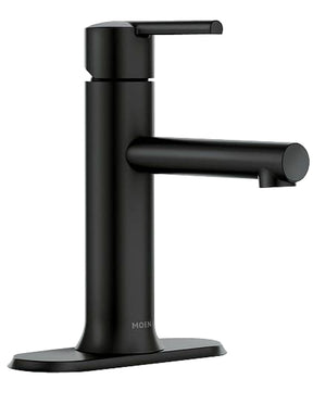 Moen 84770BL Bathroom Faucet, 1.2 gpm, 1-Handle, 1, 3-Faucet Hole, Metal, Matte Black, 4 in Faucet Centers