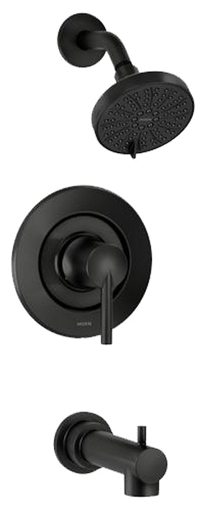 Moen Posi-Temp Arlys 82770BL Tub and Shower Faucet, Standard Showerhead, 1.75 gpm Showerhead, Diverter Tub Spout