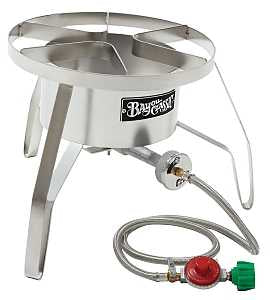 Bayou Classic SS1 Single Jet Cooker, 1-Burner, Propane, 85,000 Btu, Stainless Steel