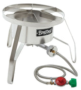 Bayou Classic SS1 Single Jet Cooker, 1-Burner, Propane, 85,000 Btu, Stainless Steel