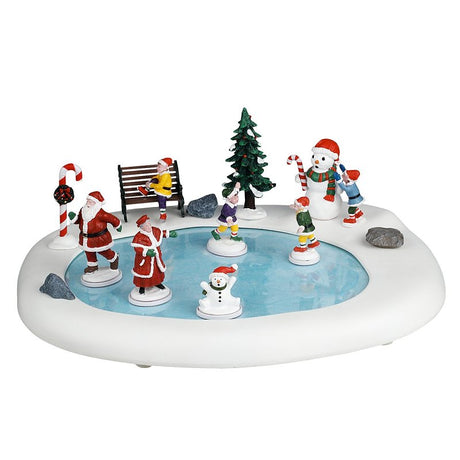 Lemax 44363 Christmas Decor, 4.61 in H, Northern Lights Skating Pond, Resin, Pack of 4