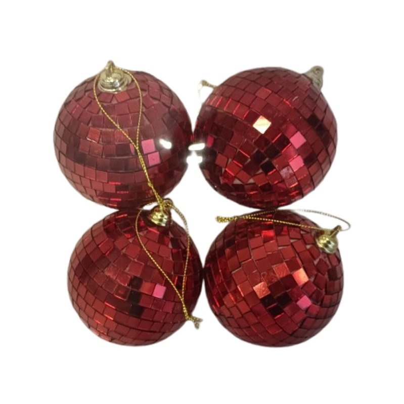 Santas Forest 99954 Ornament, 80 mm, Faceted, Plastic and Foam, Assorted, Pack of 12