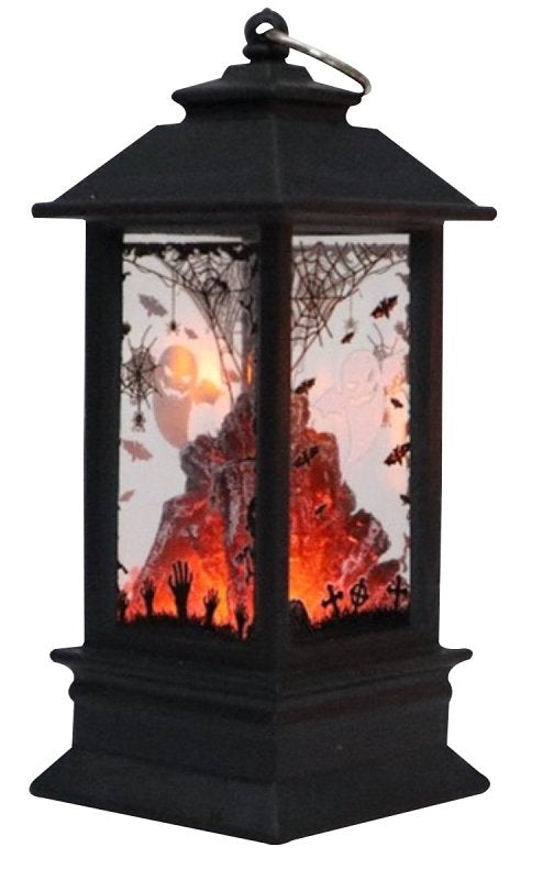 Santas Forest 99936 Halloween Tombstone Lantern, 5 in H, Plastic, Black, Internal Light, Indoor, Outdoor, Pack of 36