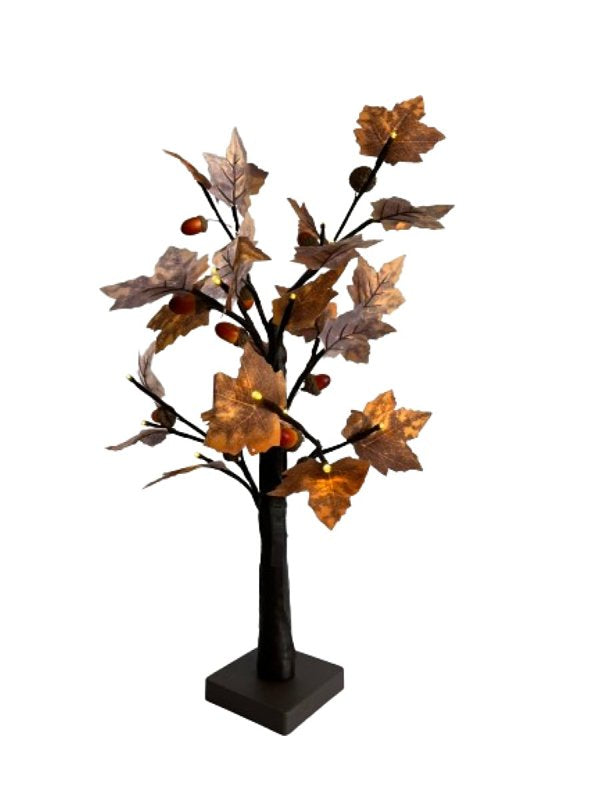 Santas Forest 19905 Maple Tree w/Acorns, 22 in H, Maple, Warm White Light, Pack of 6