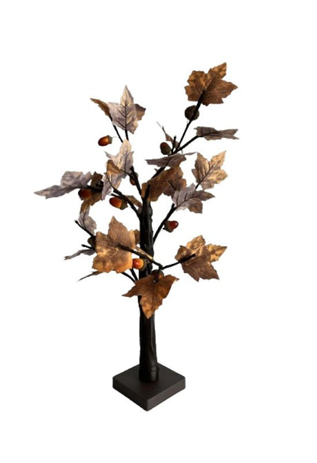 Santas Forest 19905 Maple Tree w/Acorns, 22 in H, Maple, Warm White Light, Pack of 6