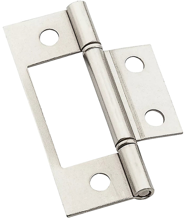 National Hardware N830-433 Door Hinge, 3 in H, Steel, Satin Nickel, 4-Hole, Surface Mounting