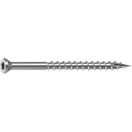 Camo 0350150 Deck Screw, 0.163 in Thread, 2-1/2 in L, Trim Head, Star Drive, Sharp, Type-17 Point, 305 Stainless Steel