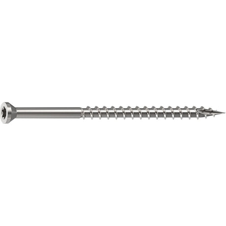 Camo 0350170 Deck Screw, 0.163 in Thread, 3 in L, Trim Head, Star Drive, Sharp, Type-17 Point, 305 Stainless Steel, 100