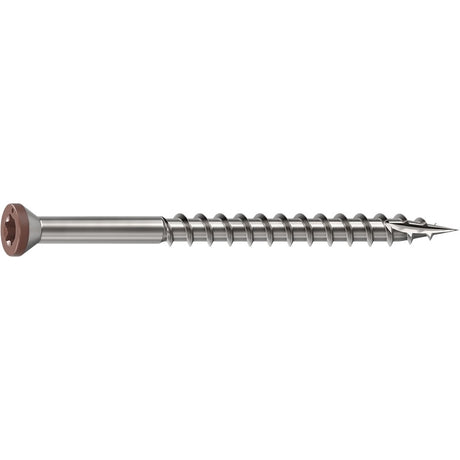 Camo 0353050BS Deck Screw, 0.163 in Thread, 2-1/2 in L, Star Drive, Sharp, Type-17 Point, 316 Stainless Steel, Brown