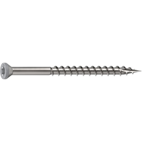 Camo 0353050ES Deck Screw, 0.163 in Thread, 2-1/2 in L, Star Drive, Sharp, Type-17 Point, 316 Stainless Steel, Gray