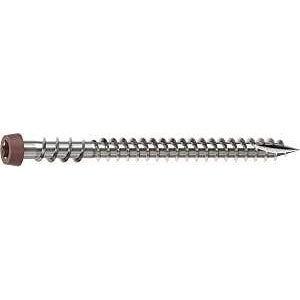 Camo 0367158BS Deck Screw, #10 Thread, 2-1/2 in L, Reverse Upper Thread, Trim Head, Star Drive, Sharp, Brown