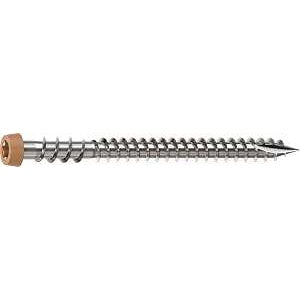 Camo 0367158CS Deck Screw, #10 Thread, 2-1/2 in L, Reverse Upper Thread, Trim Head, Star Drive, Sharp, Cedar