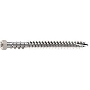 Camo 0367158NS Deck Screw, #10 Thread, 2-1/2 in L, Reverse Upper Thread, Trim Head, Star Drive, Sharp, Stone Gray