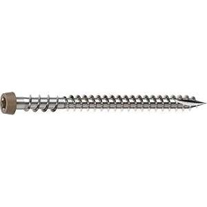 Camo 0367158WS Deck Screw, #10 Thread, 2-1/2 in L, Reverse Upper Thread, Trim Head, Star Drive, Sharp, Marine Grade
