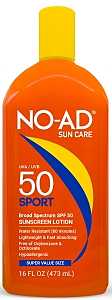 No-Ad NO-AD602 Series Sunscreen Lotion, 16 oz Bottle, White, Fragrance-Free, Pack of 6