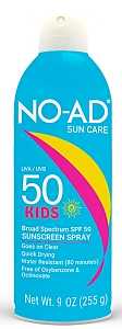 No-Ad NO-AD609 Sunscreen Spray, Clear, Fragranced, 9 oz, Pack of 6