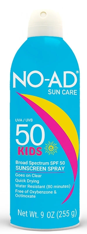 No-Ad NO-AD609 Sunscreen Spray, Clear, Fragranced, 9 oz, Pack of 6