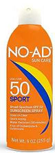 No-Ad NO-AD610 Sunscreen Spray, Clear, Fragranced, 9 oz Can, Pack of 6