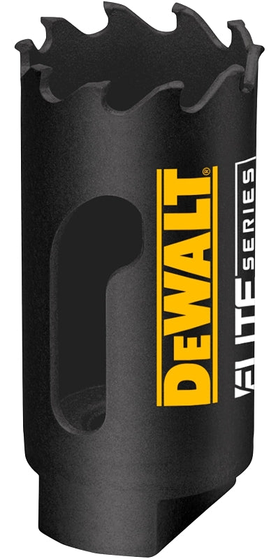 DEWALT ELITE Series DAH3118 Hole Saw, 1-1/8 in Dia, 1-3/4 in D Cutting, 1/2 in Arbor, 3 TPI, Carbide Cutting Edge