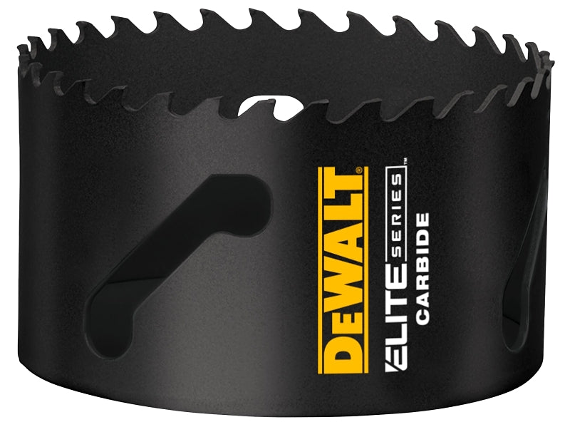 DEWALT ELITE Series DAH3312 Hole Saw, 3-1/2 in Dia, 1-3/4 in D Cutting, 1/2 in Arbor, 3 TPI, Carbide Cutting Edge