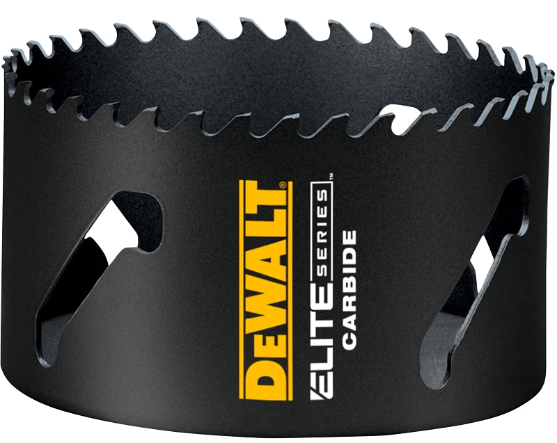 DEWALT ELITE Series DAH34 Hole Saw, 4 in Dia, 1-3/4 in D Cutting, 1/2 in Arbor, 3 TPI, Carbide Cutting Edge