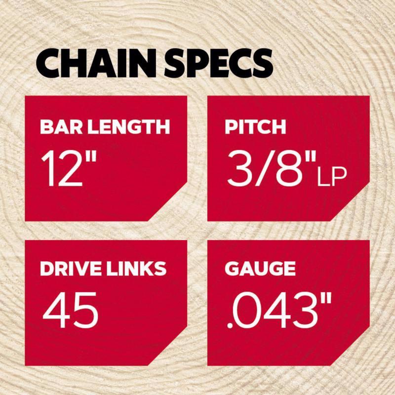Oregon AdvanceCut R45 12 in. Chainsaw Chain 45 links