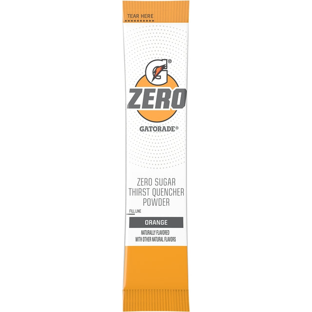 Gatorade 4490 Zero Sugar Thirst Quencher Powder, Dry, Powder, Orange, 0.97 oz Packet, Pack of 12