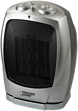 PowerZone PTC-903B Ceramic OSC Heater, 12.5 A, 120 V, 750 to 1500 W, 2-Heat Setting, Gray