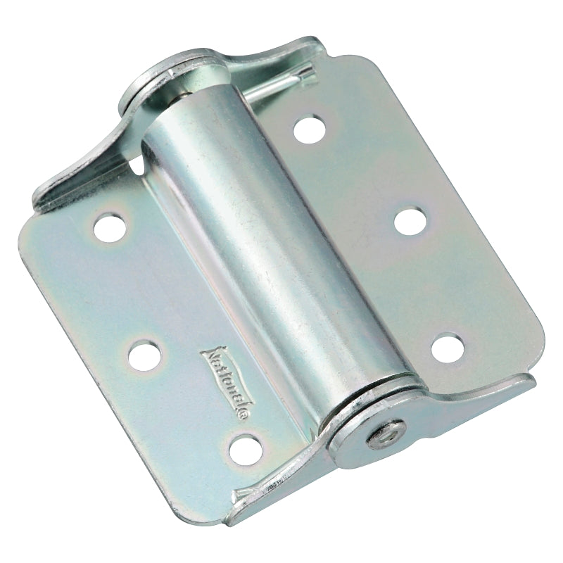 National Hardware N114-801 Spring Hinge, 2.771 in H Frame Leaf, 1.4 in W Frame Leaf, 0.08 in Thick Frame Leaf, Steel